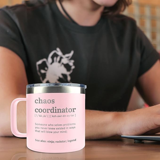 Thank You Gifts for Women, Boss, Coworker, Manager, Office, Nurse, Employee, Teacher - Chaos Coordinator Gifts - Administrative Professional Day, Teacher Appreciation Gift - 14 Oz Coffee Mug