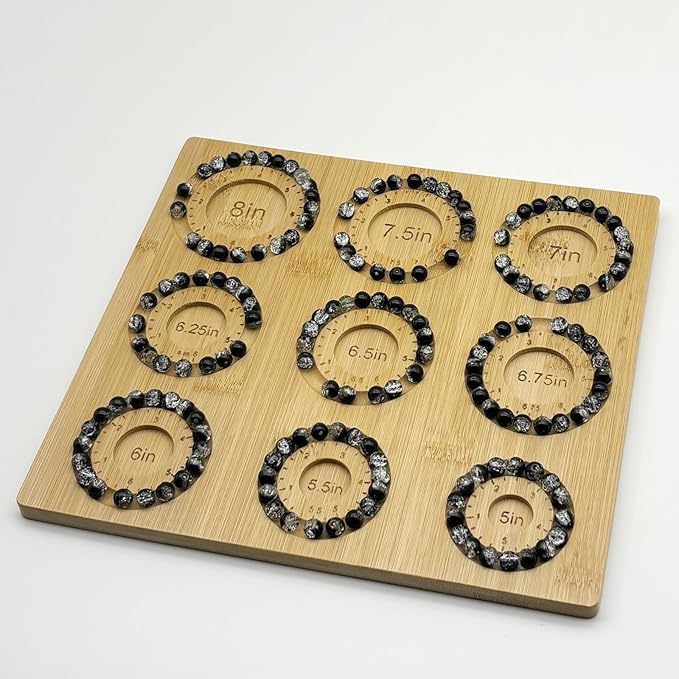 Petoysoso Bead Boards for Jewelry Making, Bamboo Beading Board for Jewelry Bracelet Making, Bracelet Bead Board for Bracelet, Jewelry Making Supplies, Sizes 5" to 8"