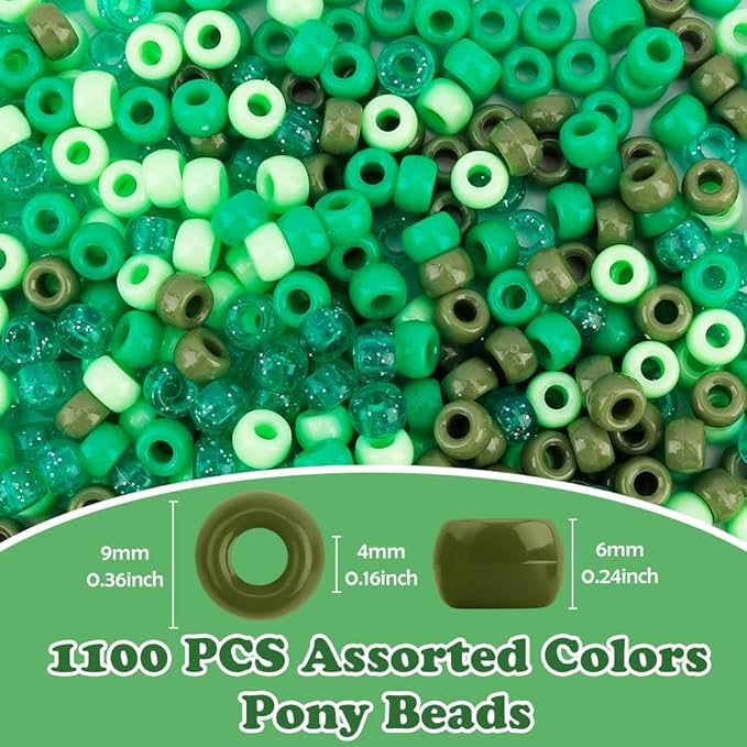 1100Pcs Pony Beads,Beads for Jewelry Making,Friendship Bracelet Bead,Craft Bead for Friendship Necklace Bracelets Making Hair