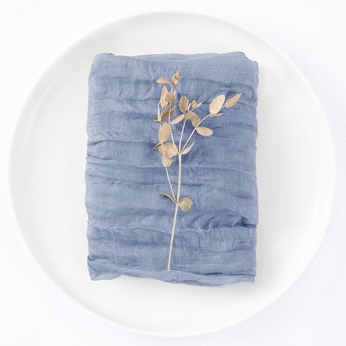 20 Pack Dusty Blue Cheesecloth Napkins Spring Cloth Napkins Set of 20 Blue Dinner Napkins Bulk 21x21 Inches for Wedding Bridal Shower Baby Shower Valentine's Day