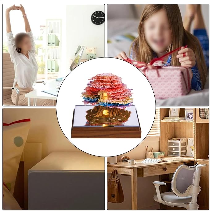 Time Piece Calendar 2026,3D Tree Tear-Away Memo Pad Creative Desk Calendars,3D Notepad Paper Carving Art Sticky Notes,3D Calendar 2026 Suitable for Room and Office Desktop Decoration