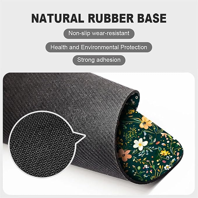 Square Mouse Pad Wild Flower 2, Personalized Premium-Textured Custom Mouse Mat Design, Washable Mousepad Cloth, Non-Slip Rubber Base Computer Mouse Pads for Wireless Mouse