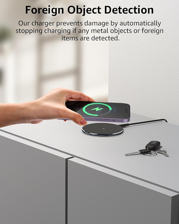 TOZO 2025 W1 New Anti-Slip Wireless Charger 15W Max Fast Wireless Charging Pad Compatible with iPhone 17/16/16 Plus/16 Pro Max /15/14/13/SE Series, Samsung Galaxy S25/S24/S23 Series, Royal Blue