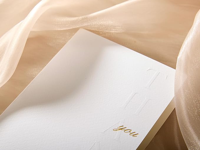 20 Pack Thank You Cards with Envelopes, 4.25×5.5 Inch Textured Thank You Notes, 10 Color Assorted Thank You Cards with Raised Embossed Letter Design and Gold Foil Seal Envelopes, Blank Inside