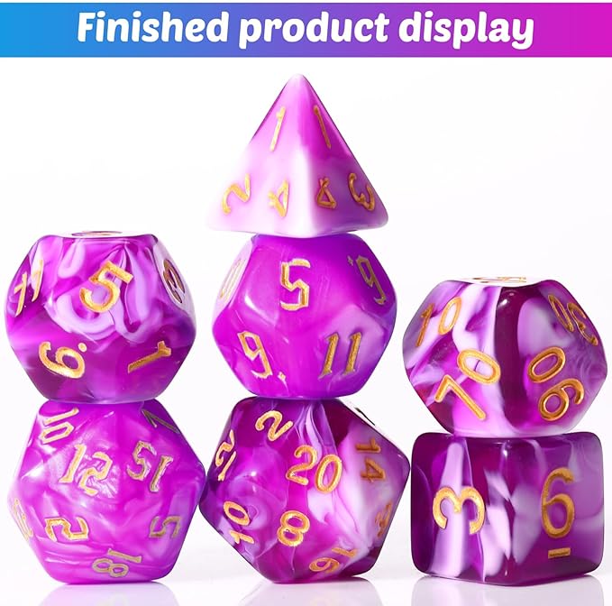 WILLBOND 4 Pcs Dice Resin Molds Silicone for Epoxy Resin Casting with 7 Standard Stereoscopic Cavities, Food Grade Silicone Molds for DIY Dices Making, Table Board Game