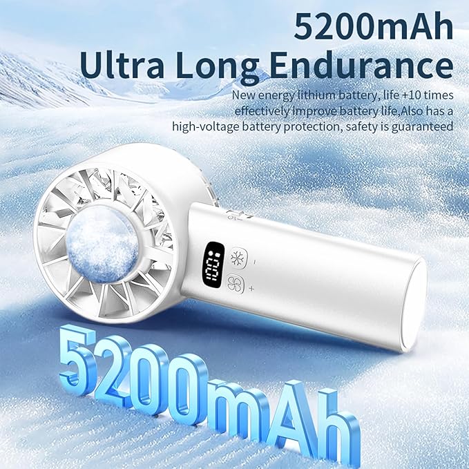 Portable Handheld Mini Turbo Jet Fan - USB Rechargeable with 12-16 Working Hours & Built - in Power Bank, Ideal for Outdoor/Travel/Vacation/Concerts
