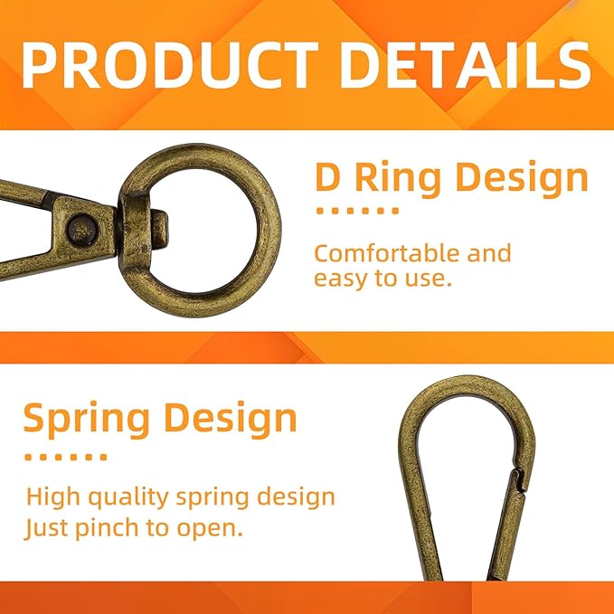 100PCS Swivel Clasps Lanyard Snap Hooks with Key Rings, Keychain Hook, 50 Pcs Large and Small Swivel Hooks with 50 Key Rings for DIY Crafts, Lanyard Making(Bronze)