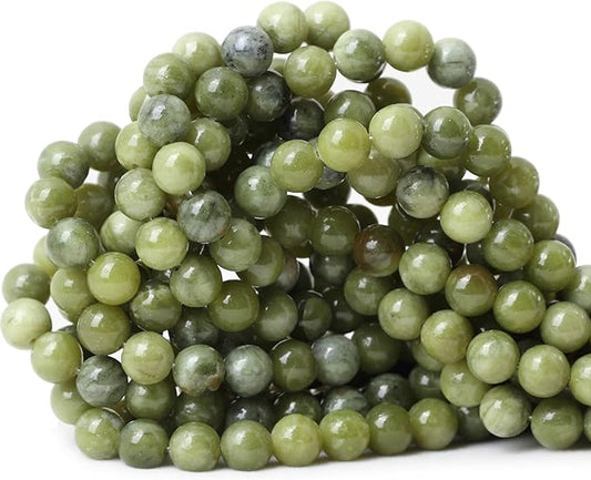45PCS 8mm Natural Taiwan Green Jade Round Loose Beads for Jewelry Making DIY Bracelet Necklace Materials 1 Strand 15"