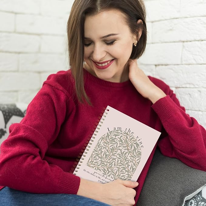 Vine Christian Spiral Notebooks, John 15:5 Bible Verse Journal, Religious Scripture Journals for Writing, Christian Gifts for Women Men, Bible Notebook for Note Taking, 5.5x8.3 Inch