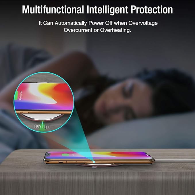 TOZO 2025 W1 New Anti-Slip Wireless Charger 15W Max Fast Wireless Charging Pad Compatible with iPhone 17/16/16 Plus/16 Pro Max /15/14/13/SE Series, Samsung Galaxy S25/S24/S23 Series, Matte Rose Gold