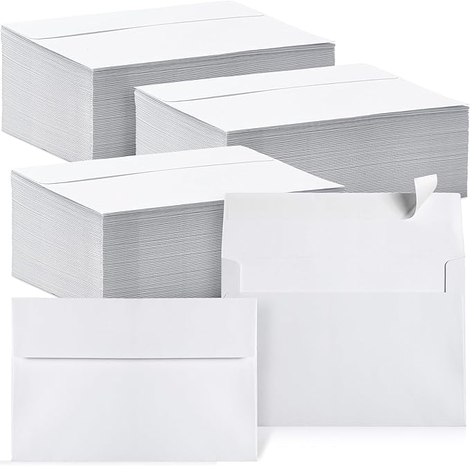 Fainne 800 Pcs White Envelopes Self Adhesive Printable Envelope Bulk for Invitation, Wedding, Baby Shower, Photography, Thank Note, Postcard, Greeting Card, Mailing, Graduation (A6 4.75 x 6.5 Inch)