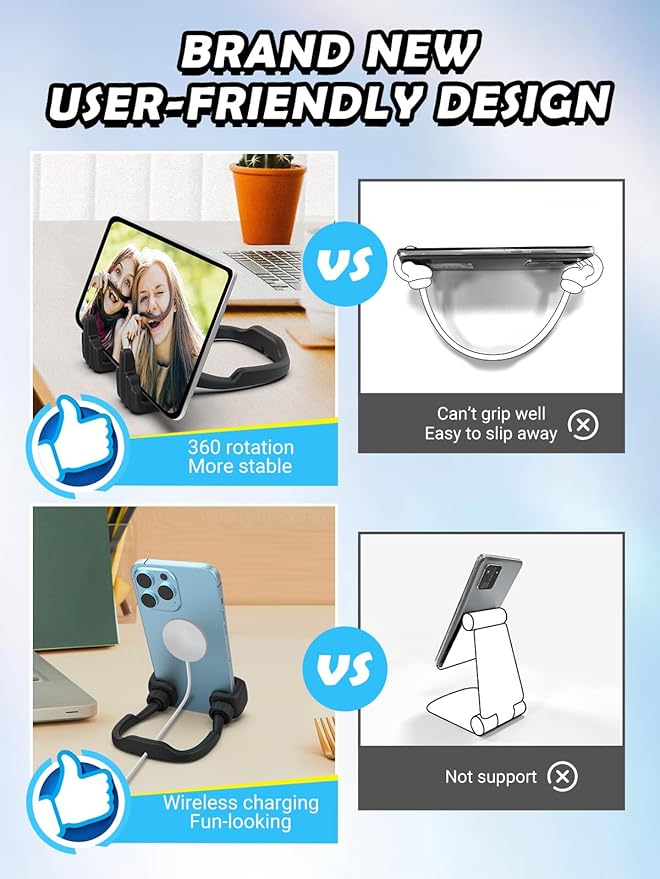 Stocking Stuffers for Teens Boys Gifts for Men Adults: Lazy Cell Phone Stand Unique Gesture Phone Holder for Desk Gifts for Teenager Girls Women Cool Gadget Funny Christmas White Elephant Gag Gifts