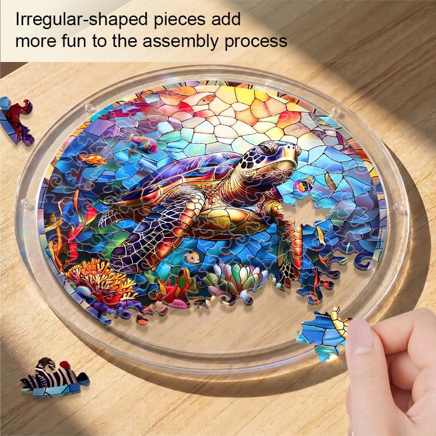 Acrylic Jigsaw Puzzle Suncatcher - Ocean Turtle - Image 2