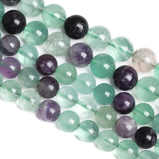 8MM 45PCS Natural Stone Green Fluorite Gemstone Beads for Jewelry Making DIY Bracelet Energy Crystal Healing Power 1 Strand