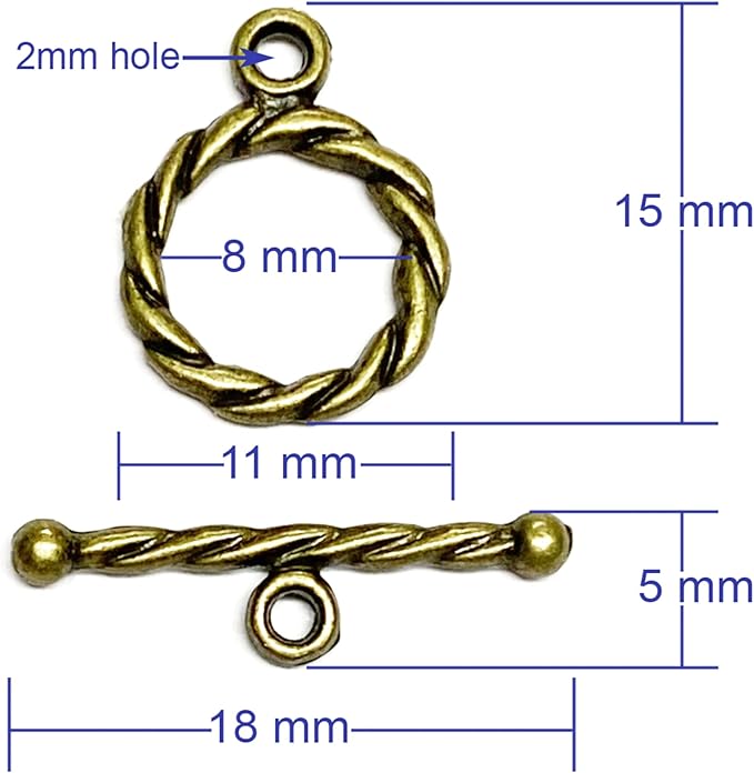 Heather's cf Bronze Swirl Toggle Clasps Toggle Findings for Bracelets 100 Set