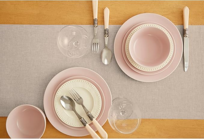 Solino Home Linen Light Natural Table Runner 108 Inches Long - 100% Pure Linen Dining Table Runner 14 x 108 Inch for Spring, Easter - Diana Medium Weight