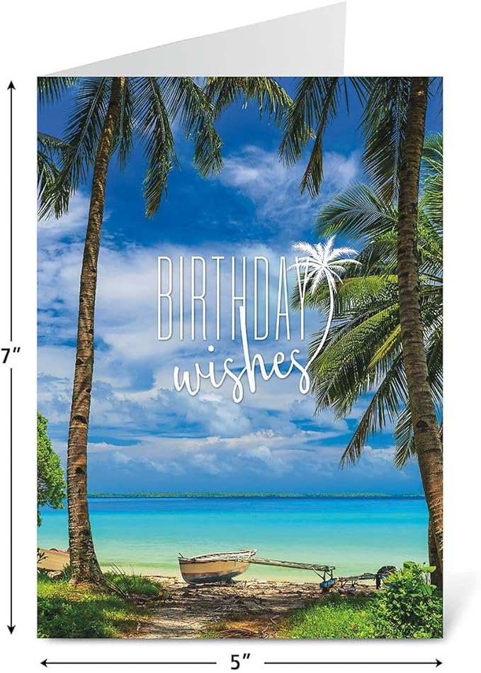 Current Coastal Celebrations Happy Birthday Greeting Card Set - Value Pack of 20 Cards With White Envelopes, 10 Designs, Large 5" x 7" Assortment
