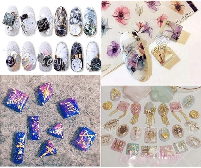 A FEI Silicone Mold 36Pcs Mini Nail Art Silicone Mold Leaves Flower Animals Template Resin Molds Kit