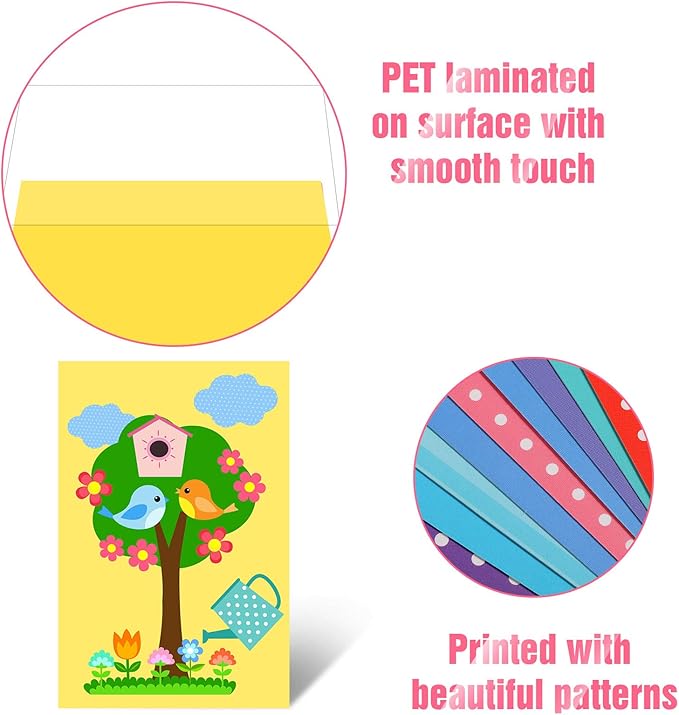 Outus 15 Pcs Greeting Card Making Kits, Including 3 Sheets Stickers, 15 Blank Envelopes and 15 Seal Stickers, Thank You Card Kit for DIY Handmade Making Crafts Supplies