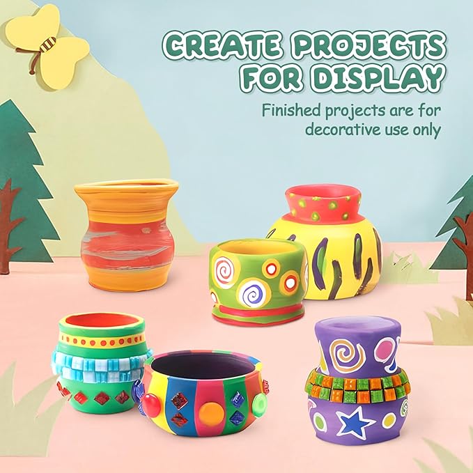 Skirfy Pottery Wheel for Kids Art Crafts Kits for Kids Ages 6-8 9-12 Clay Sculpting Tools & Painting Kit,Birthday Thanksgiving Christmas Gift Girls Toys 8-10,DIY Kits Clay Maker for Beginners