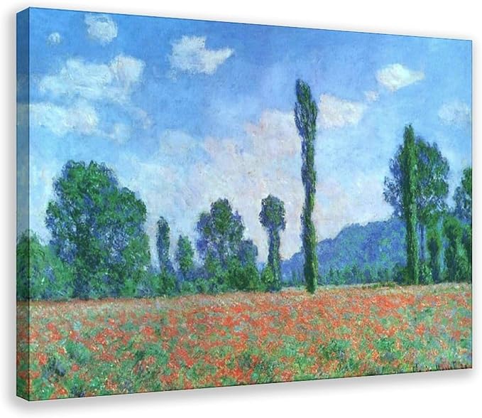 CFIOZYOS 40+ Monet Famous Print Posters Poppy Field in Giverny by Claude Monet Impressionism Poster for Teen Boys Room Wall Art Canvas Painting Print Frame 20×30inch(50×75cm)