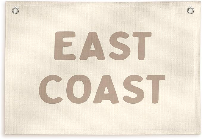 Lacama Coastal Nursery Boho Room Decor,Vintage East Coast wall art Banner, Coastal Cowgirl Wall Art Aesthetic Trendy Wall Art Dorm Decor For College Girls Canvas Banner 30x20 Inch