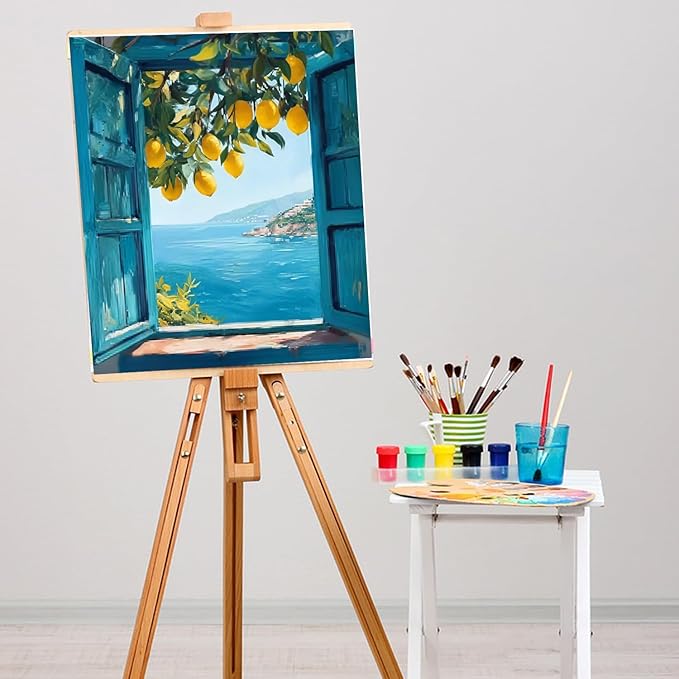 BYGFHLYW Paint by Numbers Kit for Adults Beginners, Window Lemon Landscape Easy Adult Paint by Number Kits On Canvas, DIY Acrylic Oil Painting Kits for Home Wall Decor 16x20Inch