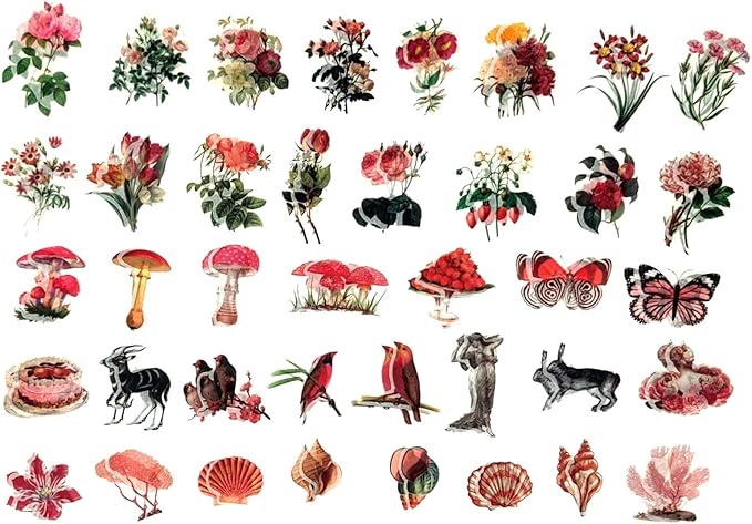200PCS Vintage Scrapbooking Supplies Kit for Journaling, Scrapbook Sticker Paper Pack for for Bullet Journals Junk Journal Planners Aesthetic Cottagecore Room Decor Wall Art Collage Album