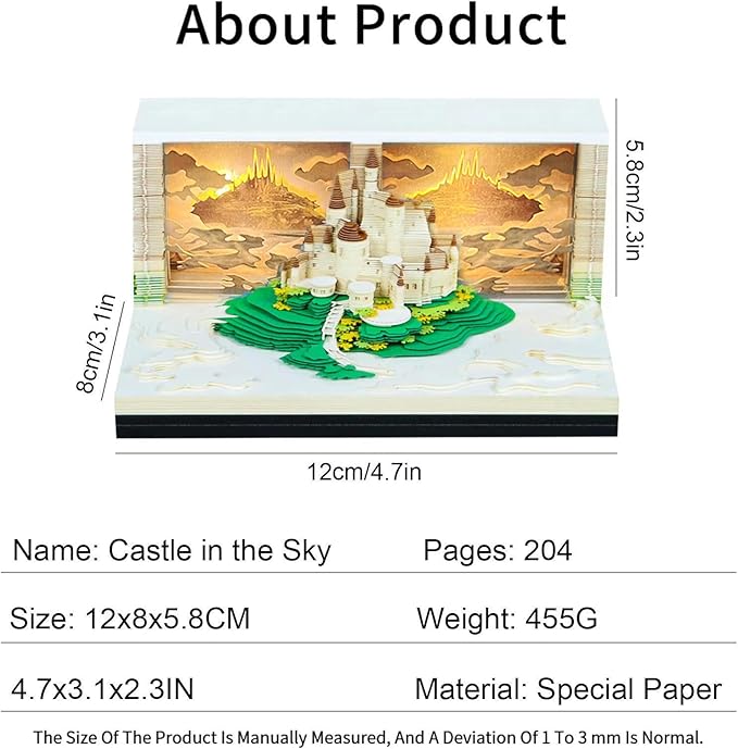 Time Piece Calendar 2026,3D Tree Tear-Away Memo Pad Creative Desk Calendars,3D Notepad Paper Carving Art Sticky Notes,3D Calendar 2026 Suitable for Room and Office Desktop Decoration