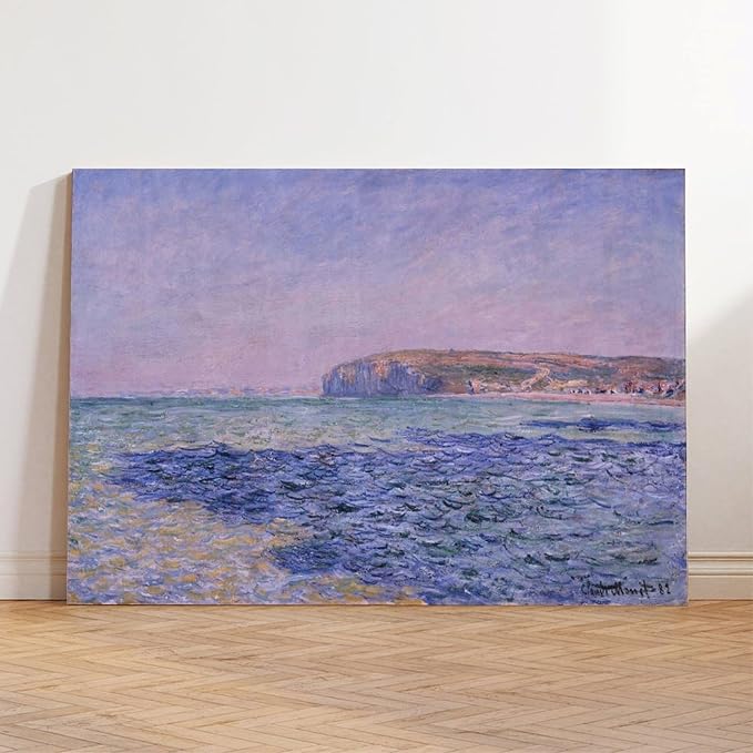 40+ Monet Famous Print Posters Shadows on The Sea. The Cliffs at Pourville by Claude Monet Impressionism Canvas Art Poster And Wall Art Picture Print Modern Family Bedroom Decor Posters Frame 20×30inc