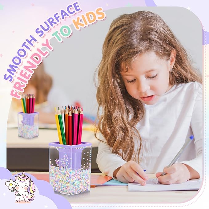 Zonon 2 Pieces Cute Bubble Pen Holder Multi-purpose Desktop Organizer Back to School Gift Kawaii Office Supplies Pastel Desk Accessories Stationery Makeup Brush Holder with Bubble Ball(Purple)