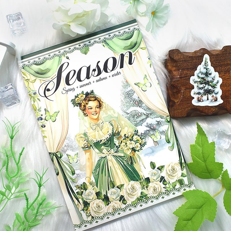 Alideco 20pcs Vintage Scrapbook Stickers Europe and The United States Figure Flowers Sticker Book for Adults Sticker journaling Stickers for Scrapbooking (siji) - Image 2