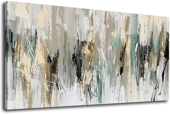 tigeridge Abstract Wall Art Grey Modern Canvas Pictures Contemporary Canvas Artwork for Bedroom Living Room Bathroom Kitchen Office Home Wall Decor Framed Ready to Hang 29" x 58"