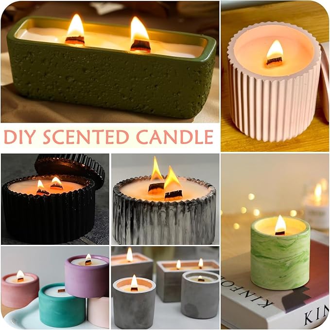 300pcs Wood Wicks for Candles Making,100pcs Wooden Candle Wicks and 100pcs Base,100pcs Wick Stickers,for Soy Wax, Beeswax, Coconut Wax - DIY Candle Making Supplies for Beginners & Professionals