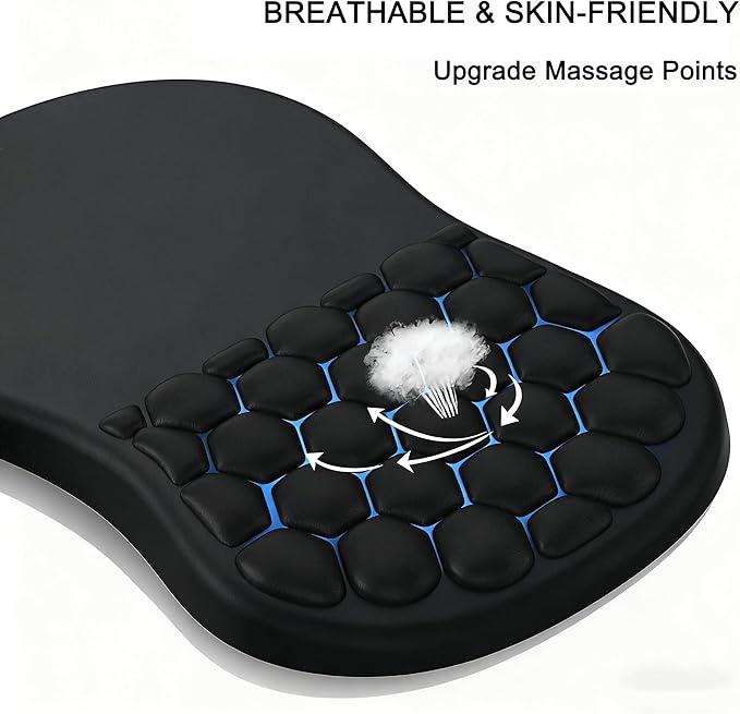 Ergomonic Mouse Pad with Wrist Rest for Car Shaped Mouse, Slope Mousepad with Wrist Support to Relieve Wrist Pain, 12L x 8W inches, Black