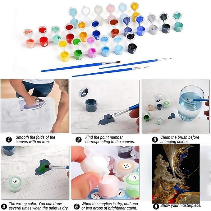 CSZPPQAF Paint by Numbers Kit for Adults Beginner, Science Fiction Universe Paint by Number Kits on Canvas, DIY Easy Acrylic Watercolor Oil Painting by Numbers for Home Wall Decor 16X20inch
