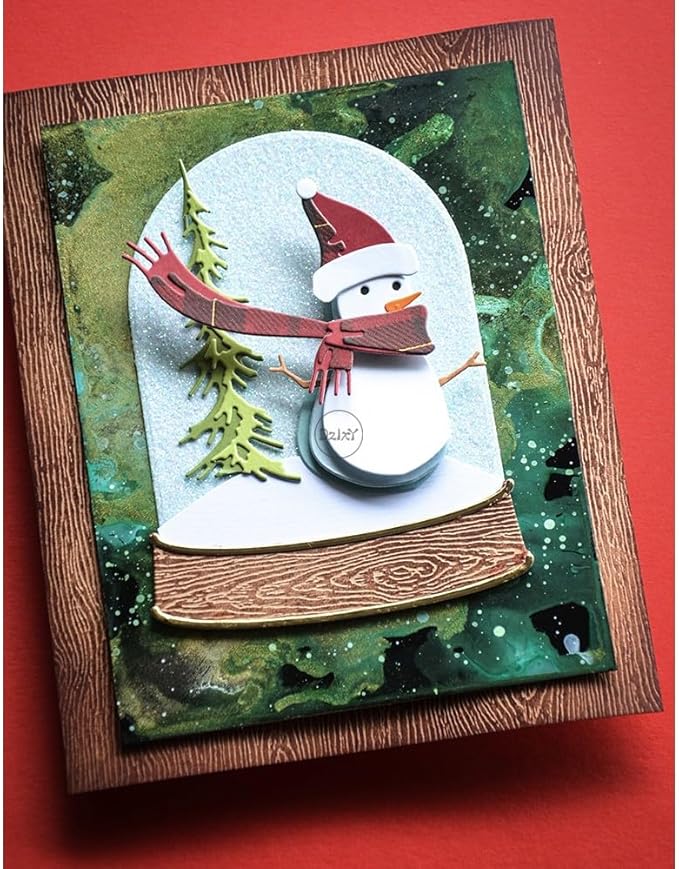 DzIxY Christmas Patchwork Snowman Scarf Metal Cutting Dies for Card Making Kit Embossing Paper Die Cuts Set Scrapbook Stencils Supplies Machine Templates