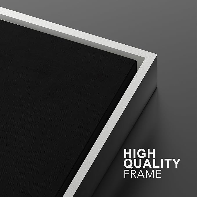 SIGNWIN Framed Canvas Print Wall Art Set Dark Black Color Field Landscape Abstract Shapes Illustration Modern Art Minimalism Decorative Nordic for Living Room, Bedroom, Office - 24"x36"x2 White