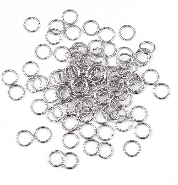 400pcs 304 Stainless Steel Jump Rings for Jewelry Making Silver Open Jump Rings 21Gauge 1x8mm Boxed Jewelry Making Findings O Ring for Earrings Necklace Connectors