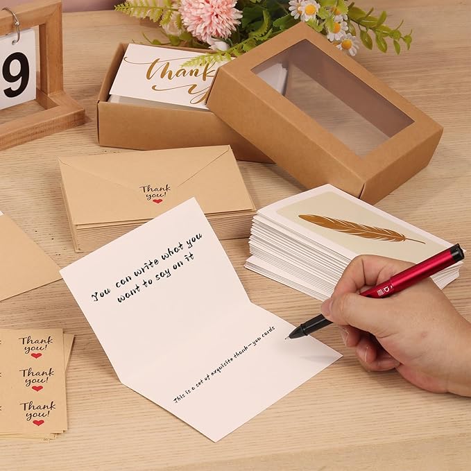 Thank you cards with envelopes Blank Note Cards,30 Pack All Occasion Assorted Greeting Cards, 10 Gold Foil Designs with Stickers and Envelopes 4" x 6" For Thank You, Birthday and Christmas Gifts Messages