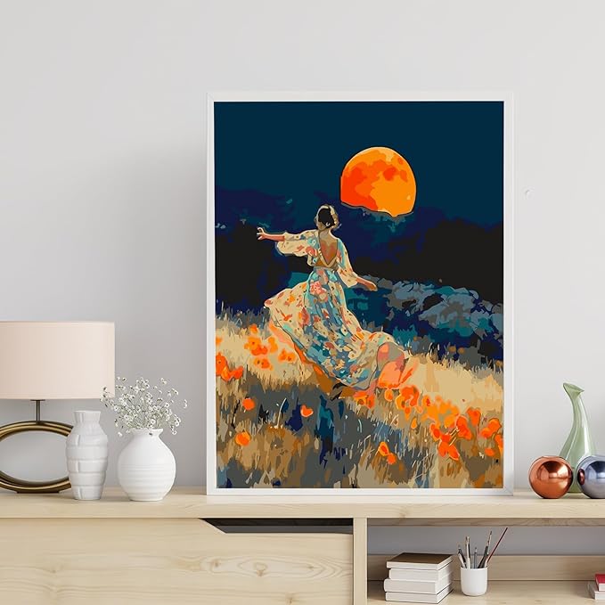 CHWGLFGG Paint by Numbers Kit for Adults Beginner, Woman Dancing Adult Paint by Number Kits on Canvas, DIY Acrylic Oil Easy Painting by Numbers for Home Wall Decor 16X20 inch (Without Frame)