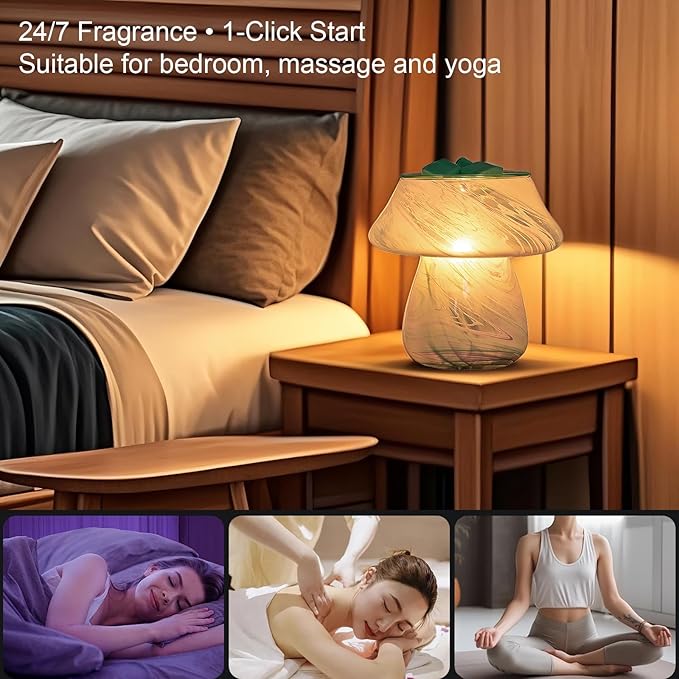 Electric Mushroom Wax Melt Warmer, Flameless 3-in-1 Cute Wax Warmer for Scented Wax Candle Lamp Essential Oil Burner Diffuser Decor Candle Warmer Lamp for Home Office Gifts & Decor