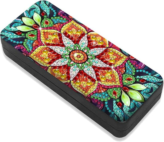 Leatrice Mandala Diamond Art Kits for Adults Small Diamond Painting Kit Eyeglass Case Hard Shell Gem Art Paint by Diamonds Dot 5d Diamond Art DIY for Beginner Women