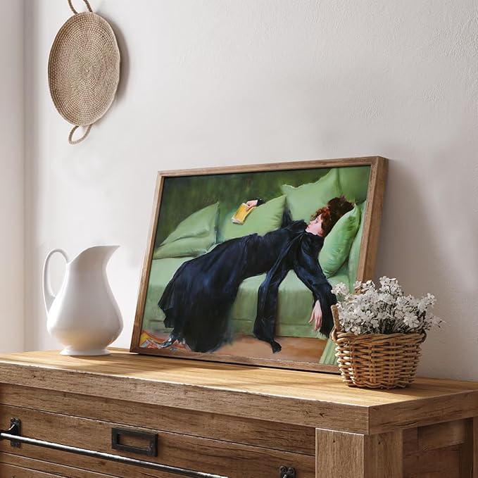 uniro Vintage Wall Art Decadent Young Woman After the Dance Wall Painting Canvas Prints Victorian Room Decor Vintage Art Painting Pictures French Wall Decor for Cozy Bedroom(8" x 10"-UNFRAMED)