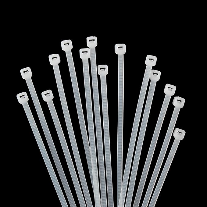 XINGO 1000 PCS 6 inch White Cable Zip Ties, 18lb Strength, Small Tie Wraps Self-Locking Nylon Zip Ties for Indoor and Outdoor Use