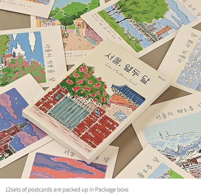 Monolike Twelve Months of Seoul Single Card - Mix 12 pack Postcards