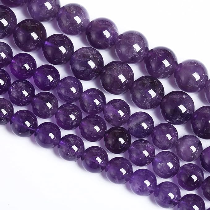 8MM 46PCS Natural Stone Purple Amethyst Crystal AAA Grade Quartz Beads for Jewelry Making DIY Bracelet