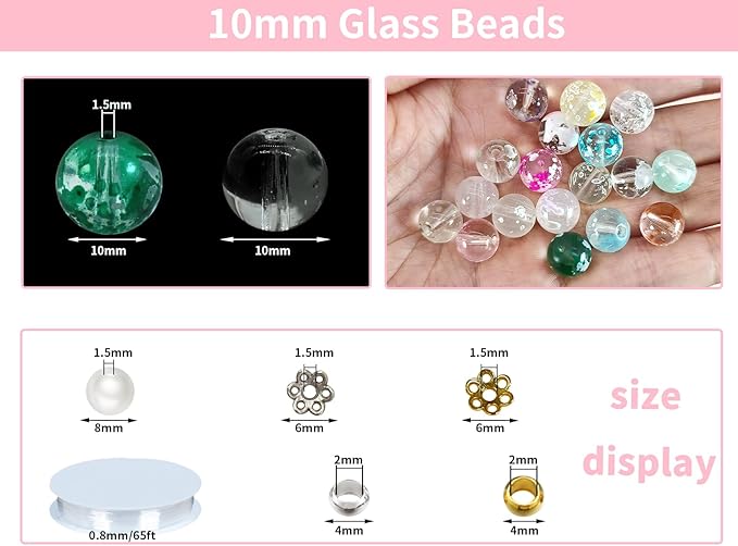 Pamir Tong 10mm Colored Glass Beads for Jewelry Making-700pcs Round Smooth Beads Spacer Bracelet Loose Beads Accessories for Making Earring, Necklaces, DIY Crafts & Gifts #366