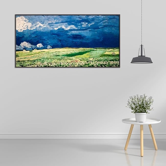 Vincent Van Gogh Wheat Field With Crows Poster Natural Wilderness Landscape Poster Multi-Color Colorful Fine Art Oil Painting Master Painting Printing Room Aesthetic Wall Decorate 16x32in/40x80cm