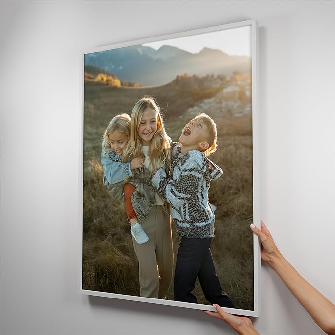 Mixtiles Official Custom Photo Tiles - Magnetic Wall Frames - Adhesive Sticker, no Nails - Personalized Printed Photos - Various Sizes and Frames - 27x36-1-Tile - Normal White